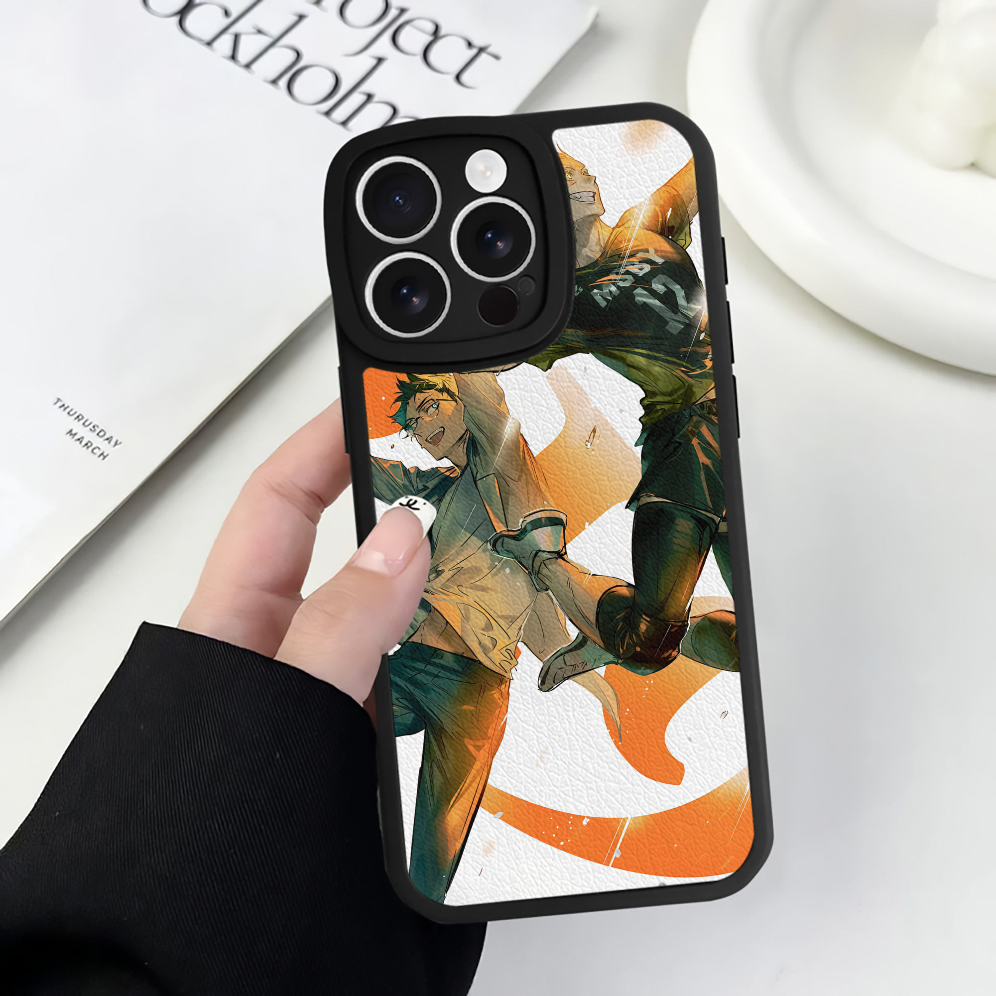 （画像用） ハイキュー!! Haikyu!! 【iPhone 16シリーズ対応】シリコンスマホケース（レザー調） 材質：シリコン